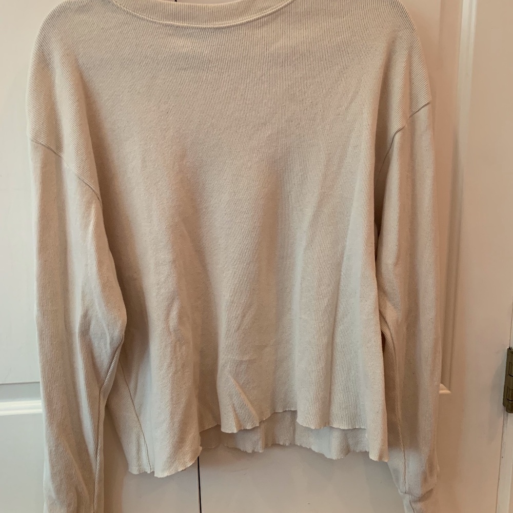 Brandy Melville Oversized Light Yellow/Beige Shirt